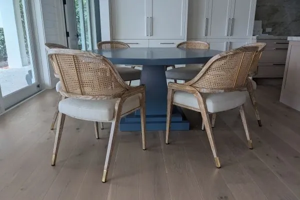 Blue dining table